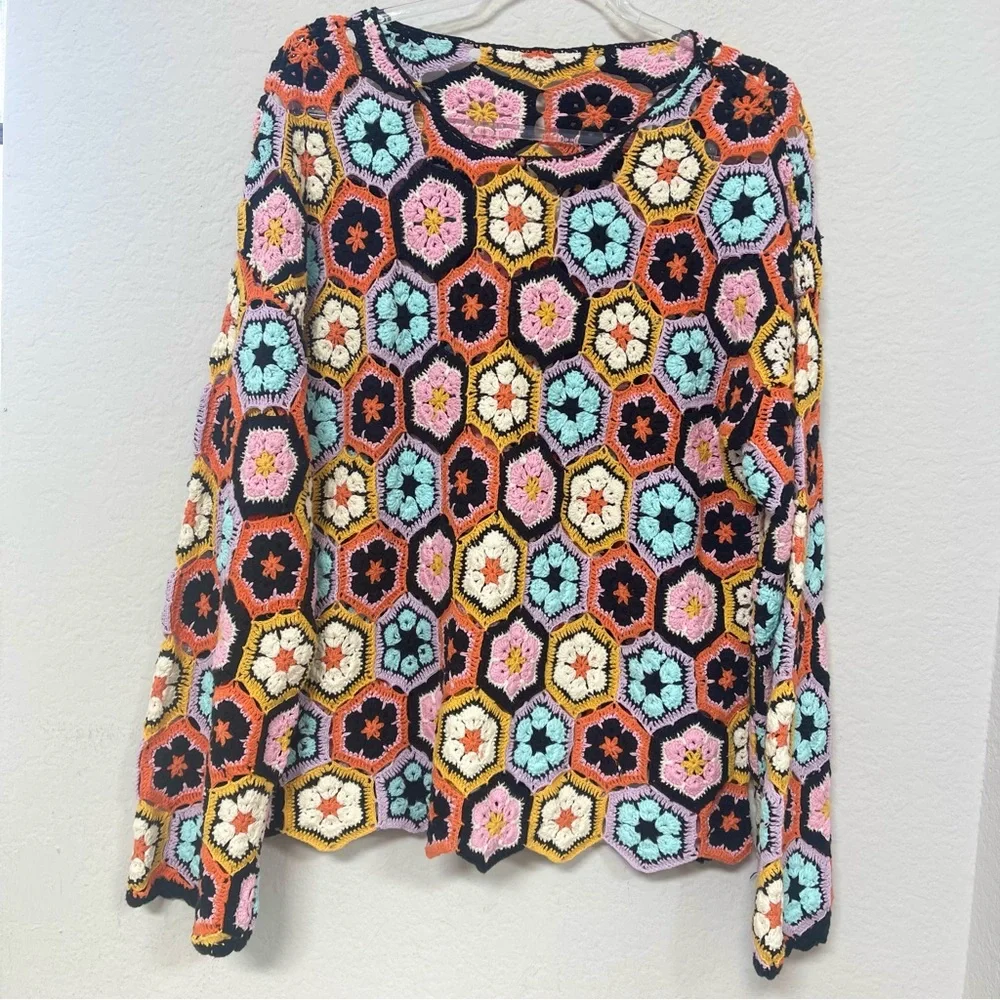 Show Me Your MuMu Crochet Top Black Floral